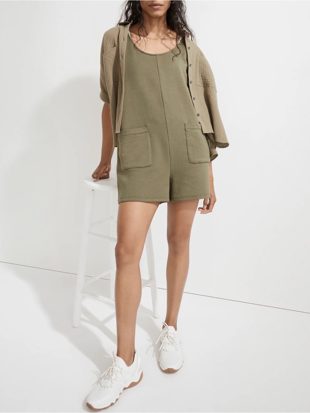Madewell MWL Superbrushed Pull-On Romper